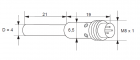 Kovový indukční snímač, délka 40 mm
