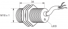 Kovový indukční snímač, délka 35 mm
